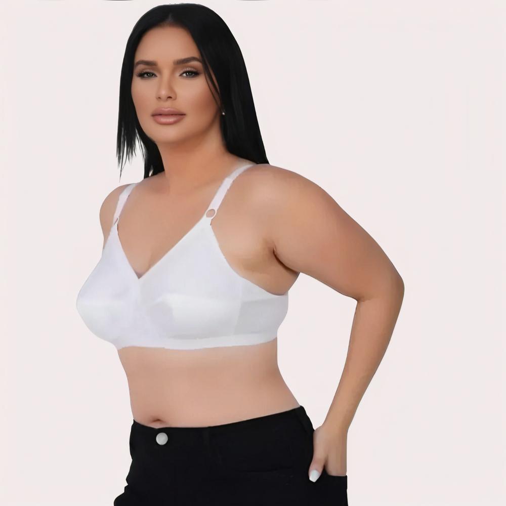 PureBreeze 4-Pack – White Cotton Bras for Summers