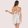 V-Neck Satin Mini Dress with Front Cutout