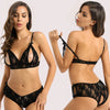 Hot night open cup bra crotchless panty set