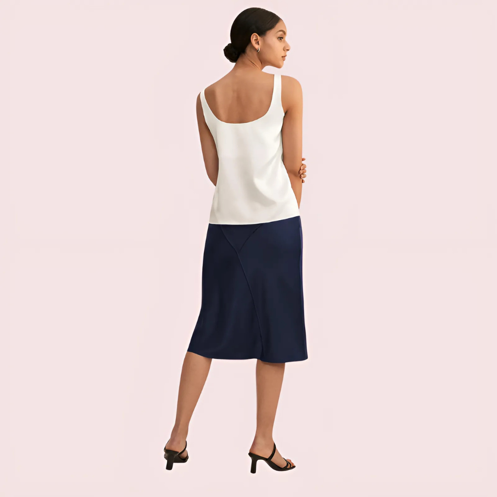 Elegant Lace Trimmed Silk Camisole Top