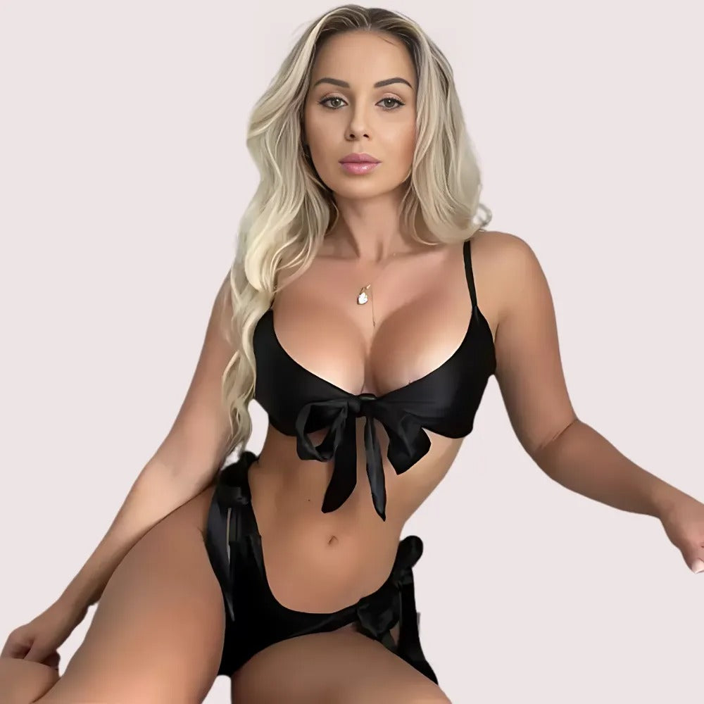 Seductive satin lingerie for her