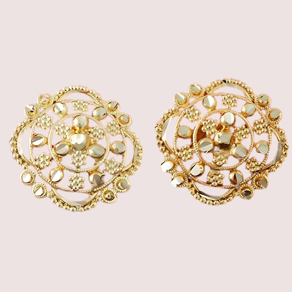 Traditional Gold Finish Earrings Set – Pack of 4 for Women