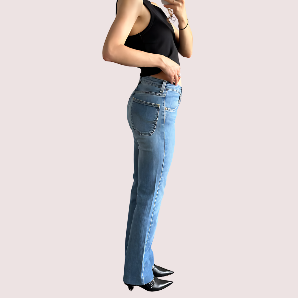 Women&#39;s Light Blue High Waist Denim Jeans