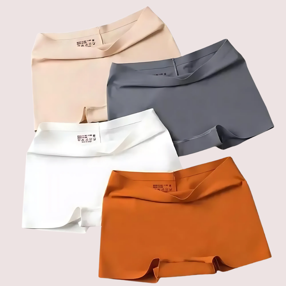 Women&#39;s Seamless Ice Silk Boyshorts Panties (4pcs)