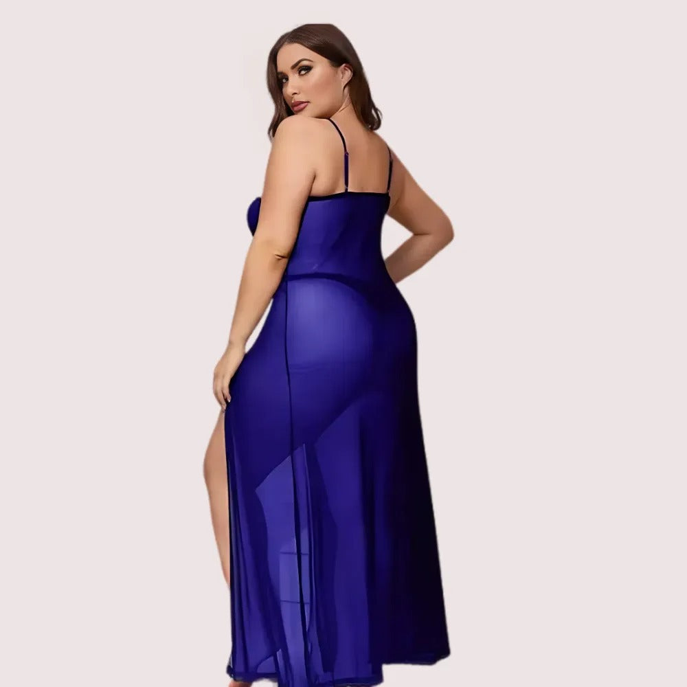 Azure Bloom Women&#39;s Blue Babydoll Set