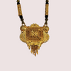 Regal Dual-Strand Black Bead Mangalsutra with Antique Pendant