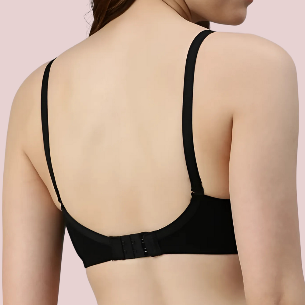 Passion Plunge – Black Seamless Padded Bra