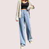 Women&#39;s Stylish High Waist Wide Leg Straight Jeans